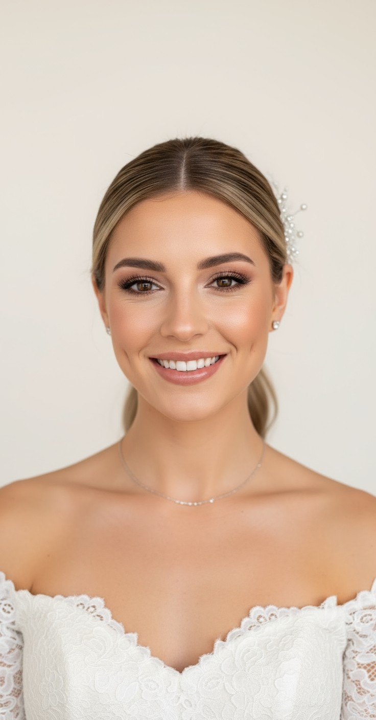 After Low Pony Wedding Hair